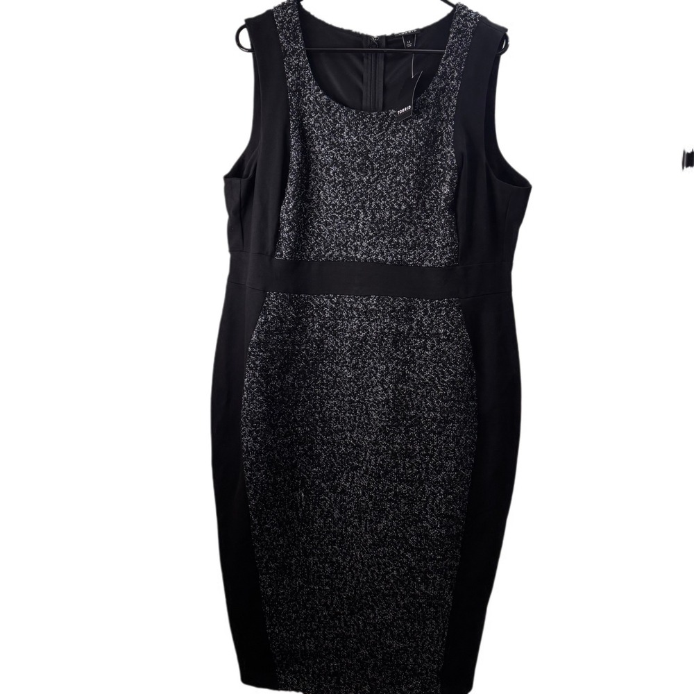 NWT Torrid Size 14 Black Boucle Contoured Panel Dress Sleeveless Career - Picture 2 of 7